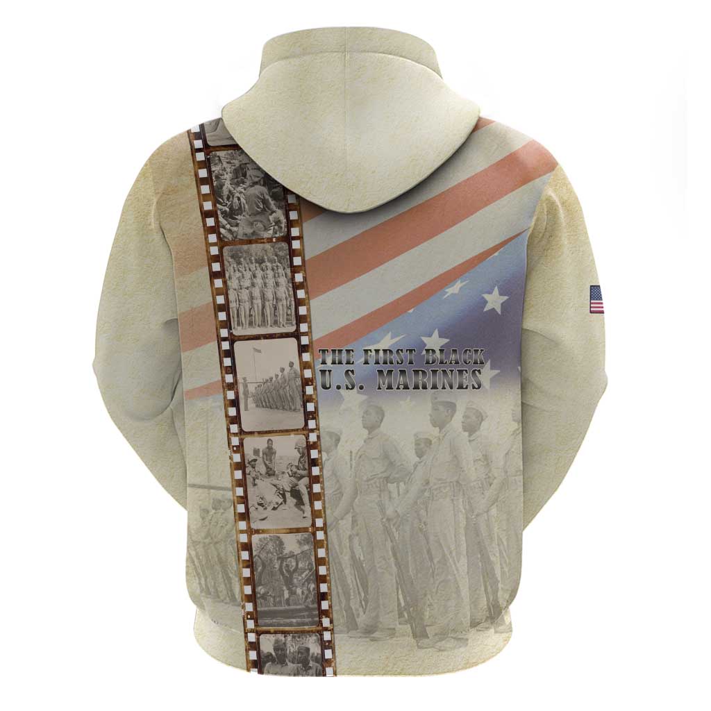 Montford Point Marines Zip Hoodie The First Black US Marines Film Striped Style