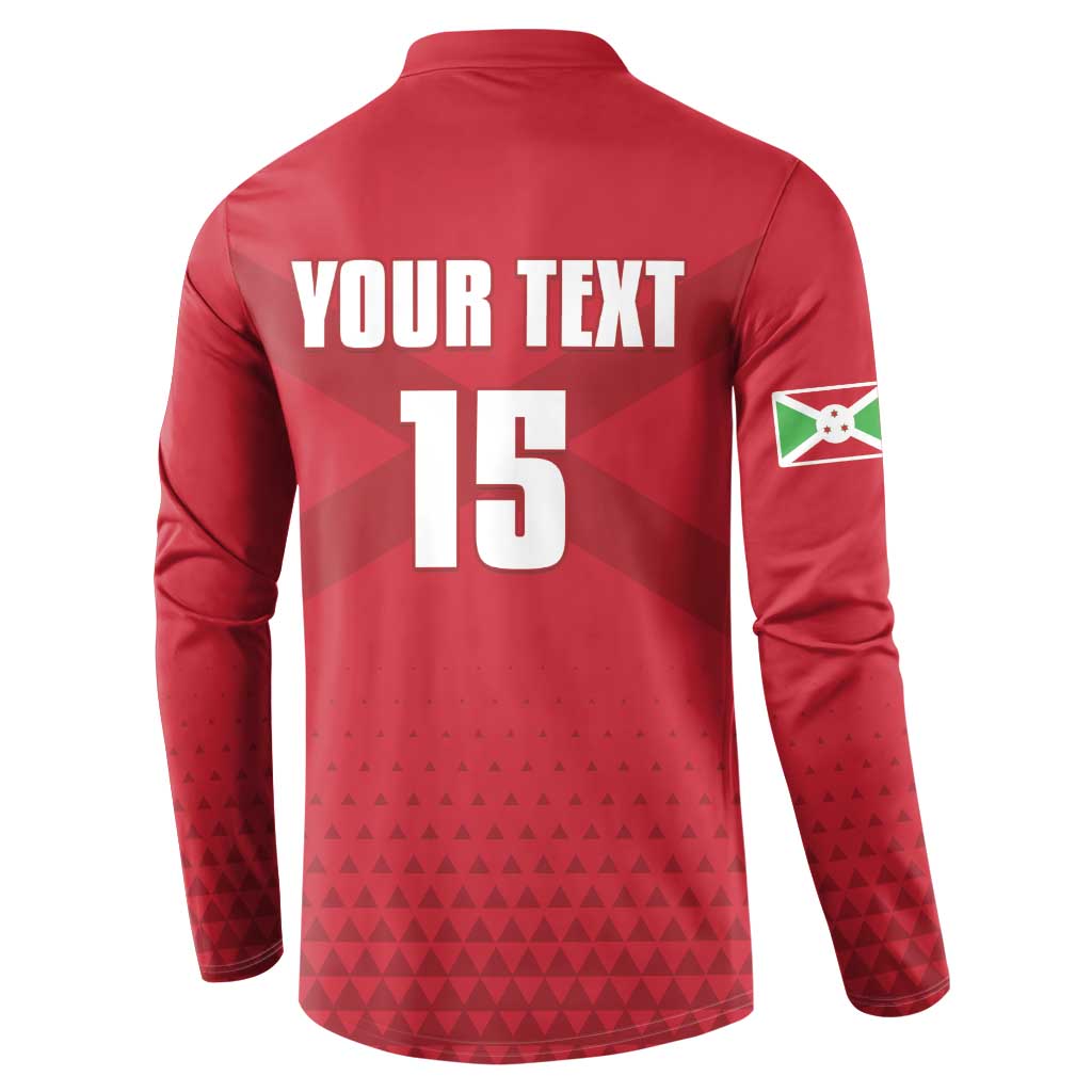 Custom Burundi Football Button Sweatshirt Come On Intamba