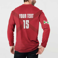 Custom Burundi Football Button Sweatshirt Come On Intamba