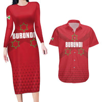 Custom Burundi Football Couples Matching Long Sleeve Bodycon Dress and Hawaiian Shirt Come On Intamba