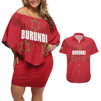 Custom Burundi Football Couples Matching Off Shoulder Short Dress and Hawaiian Shirt Come On Intamba