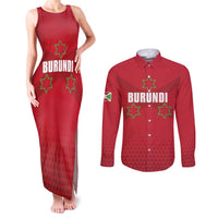 Custom Burundi Football Couples Matching Tank Maxi Dress and Long Sleeve Button Shirt Come On Intamba