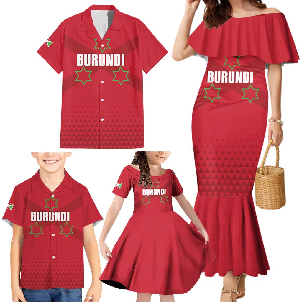 Custom Burundi Football Family Matching Mermaid Dress and Hawaiian Shirt Come On Intamba