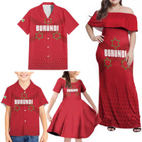 Custom Burundi Football Family Matching Off Shoulder Maxi Dress and Hawaiian Shirt Come On Intamba