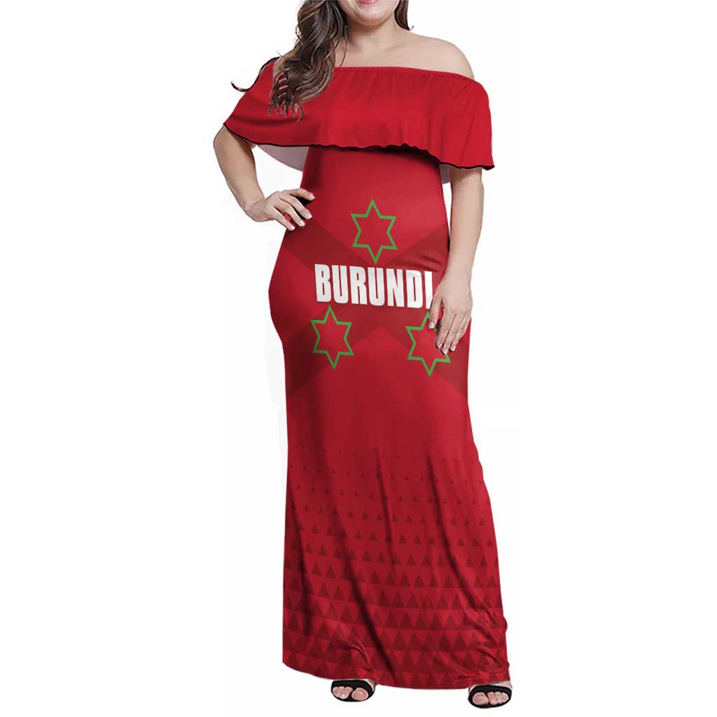 Custom Burundi Football Family Matching Off Shoulder Maxi Dress and Hawaiian Shirt Come On Intamba