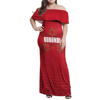 Custom Burundi Football Family Matching Off Shoulder Maxi Dress and Hawaiian Shirt Come On Intamba