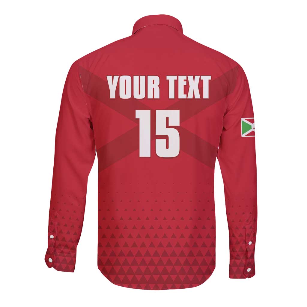 Custom Burundi Football Long Sleeve Button Shirt Come On Intamba