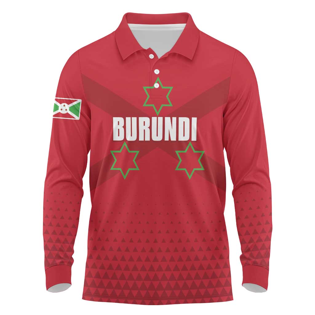 Custom Burundi Football Long Sleeve Polo Shirt Come On Intamba