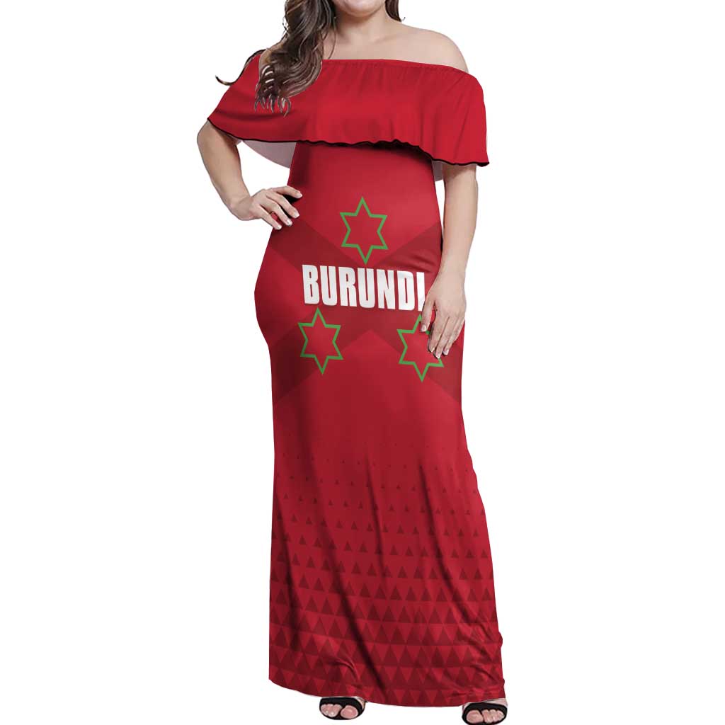 Custom Burundi Football Off Shoulder Maxi Dress Come On Intamba