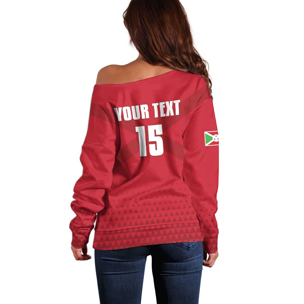 Custom Burundi Football Off Shoulder Sweater Come On Intamba