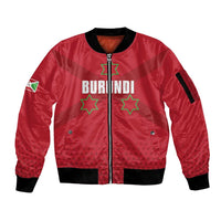 Custom Burundi Football Sleeve Zip Bomber Jacket Come On Intamba