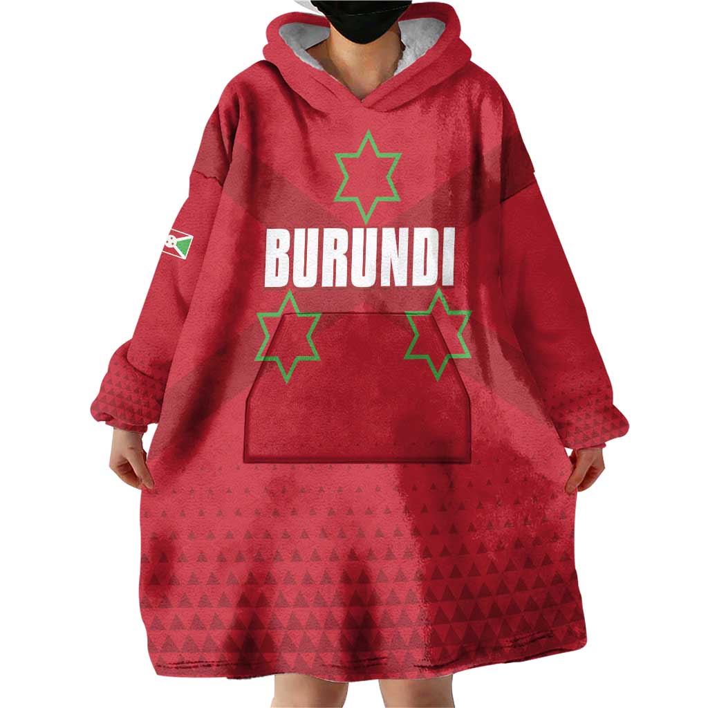 Custom Burundi Football Wearable Blanket Hoodie Come On Intamba