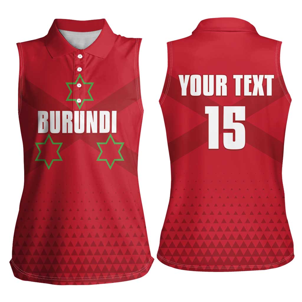 Custom Burundi Football Women Sleeveless Polo Shirt Come On Intamba
