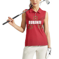 Custom Burundi Football Women Sleeveless Polo Shirt Come On Intamba