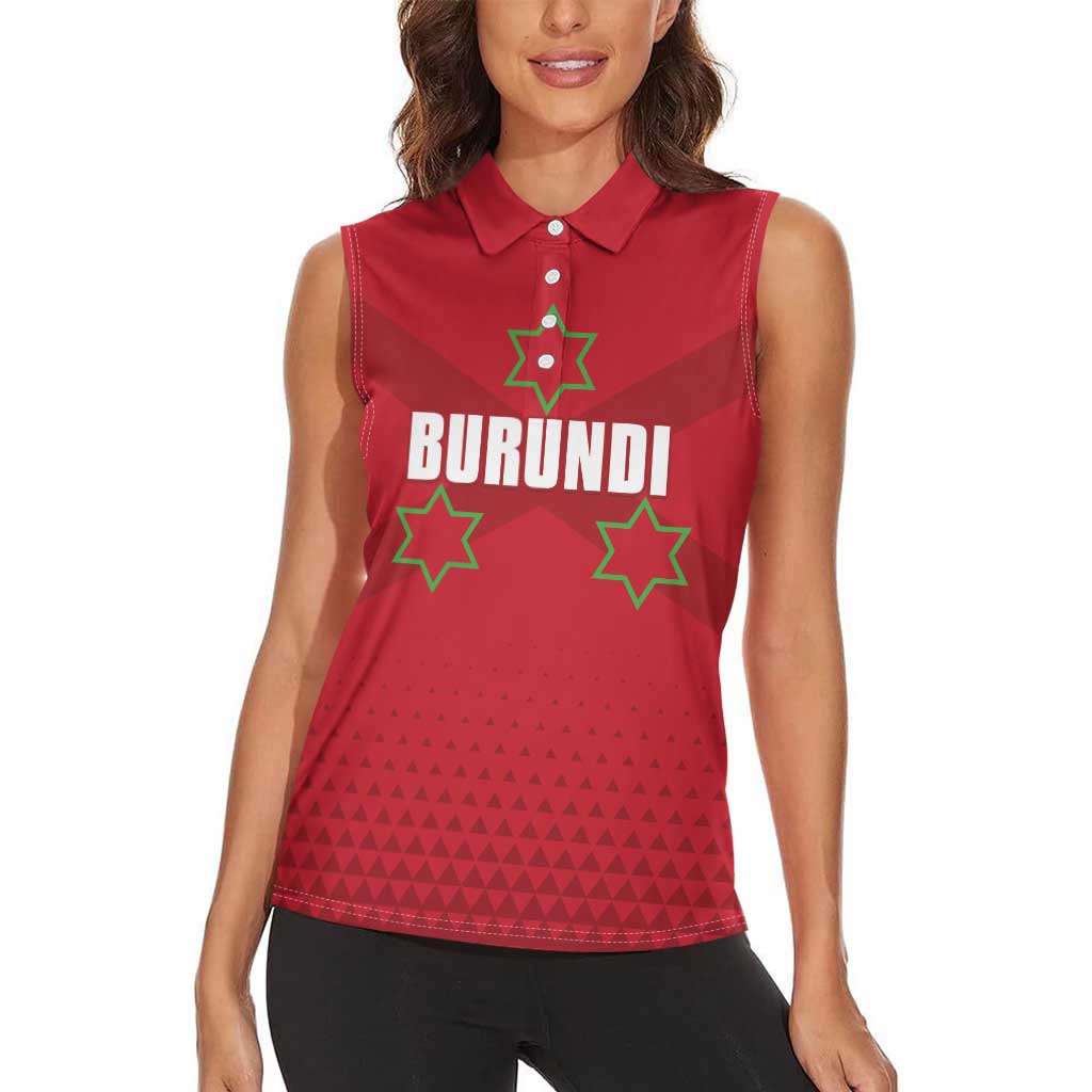Custom Burundi Football Women Sleeveless Polo Shirt Come On Intamba