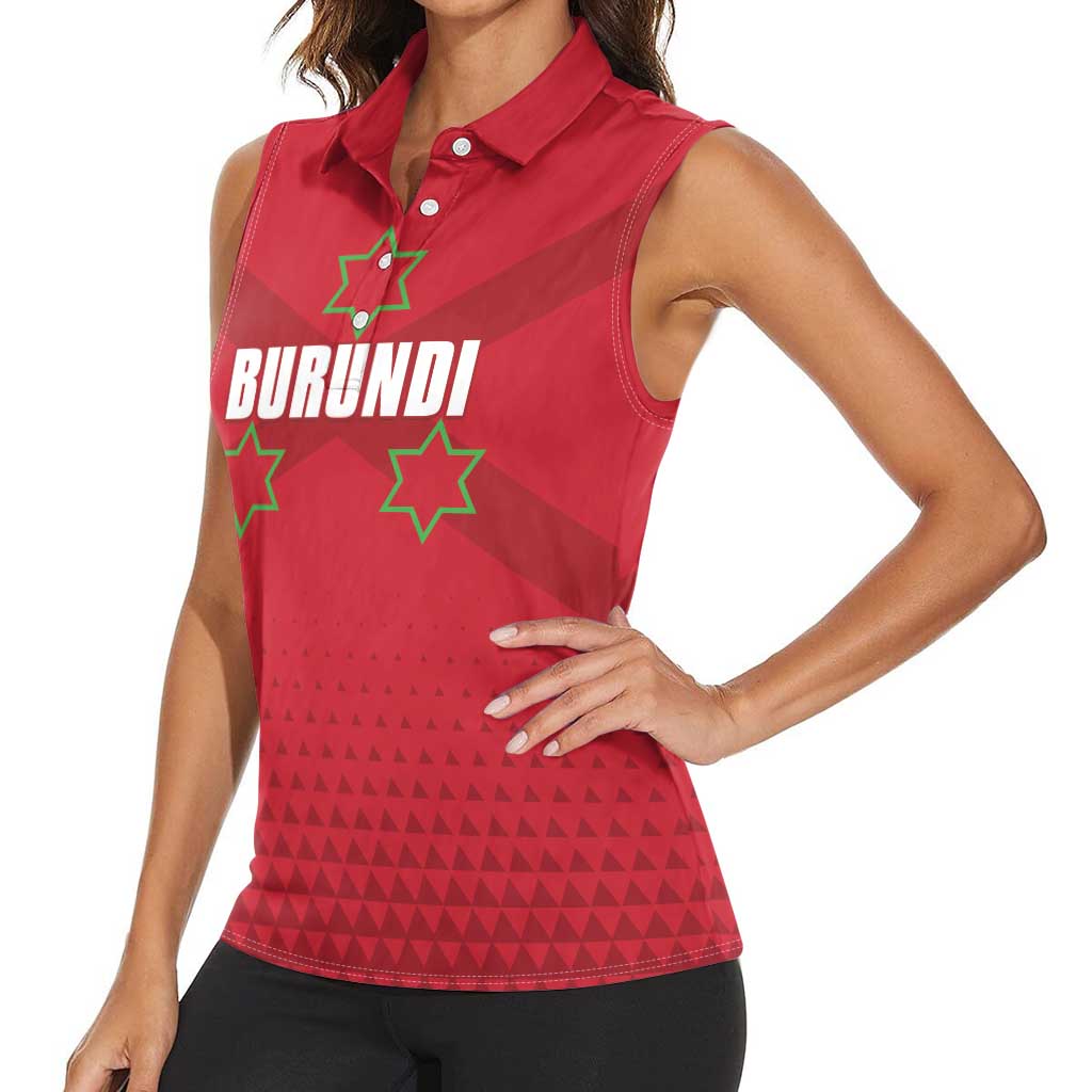 Custom Burundi Football Women Sleeveless Polo Shirt Come On Intamba