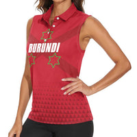 Custom Burundi Football Women Sleeveless Polo Shirt Come On Intamba