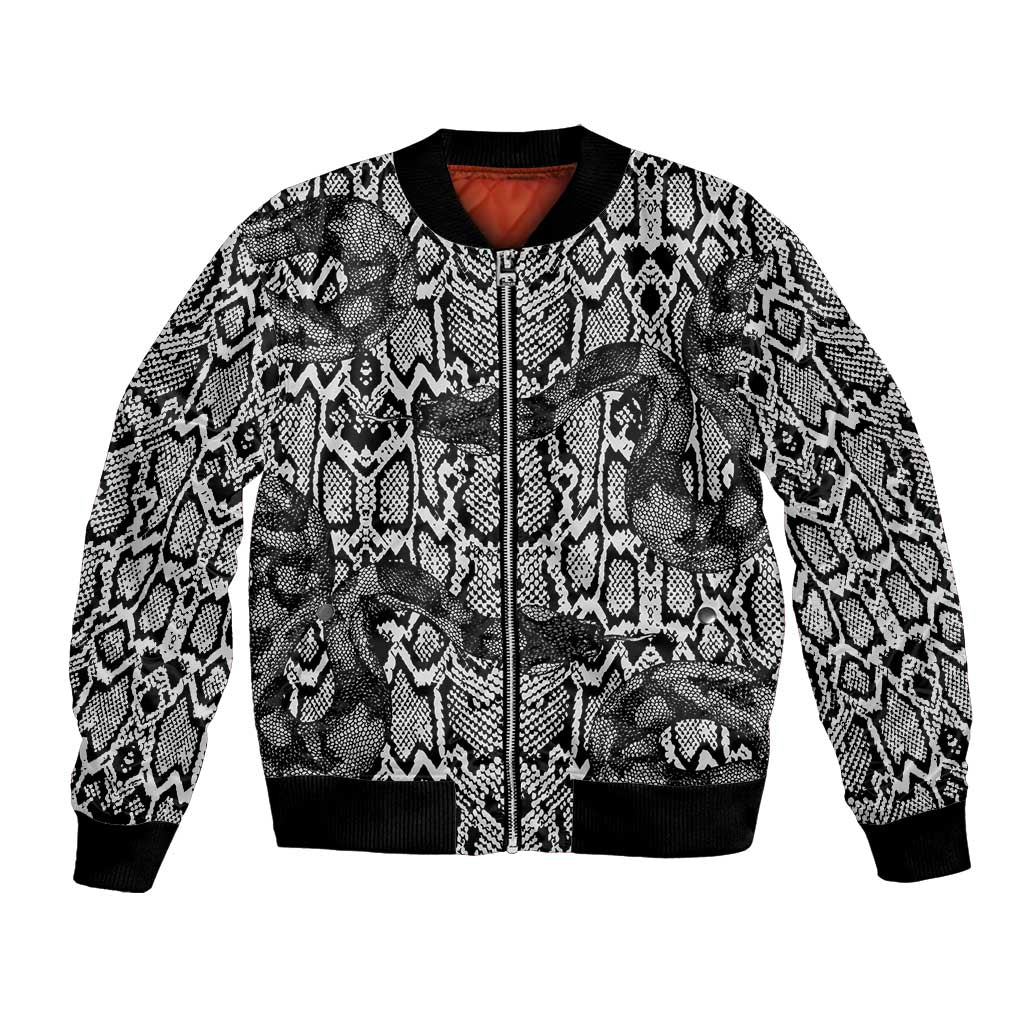 African Snake Skin Pattern Bomber Jacket