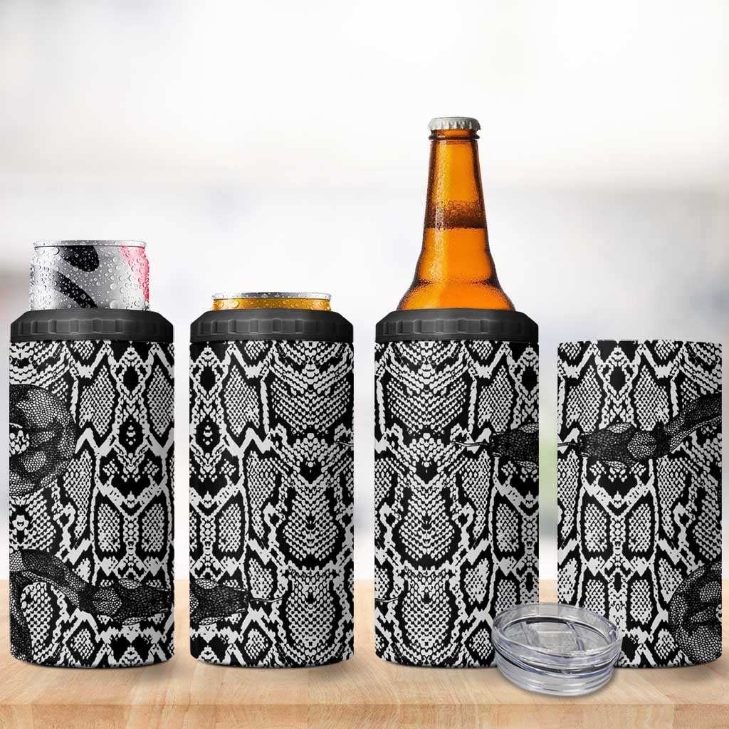 African Snake Skin Pattern 4 in 1 Can Cooler Tumbler