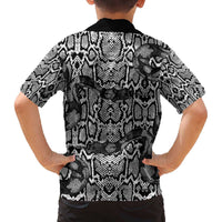 African Snake Skin Pattern Family Matching Off The Shoulder Long Sleeve Dress and Hawaiian Shirt