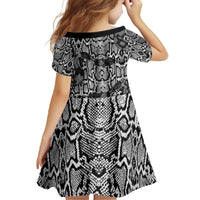 African Snake Skin Pattern Family Matching Off The Shoulder Long Sleeve Dress and Hawaiian Shirt