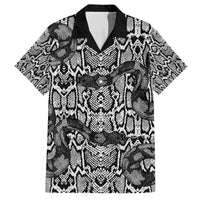 African Snake Skin Pattern Family Matching Off The Shoulder Long Sleeve Dress and Hawaiian Shirt