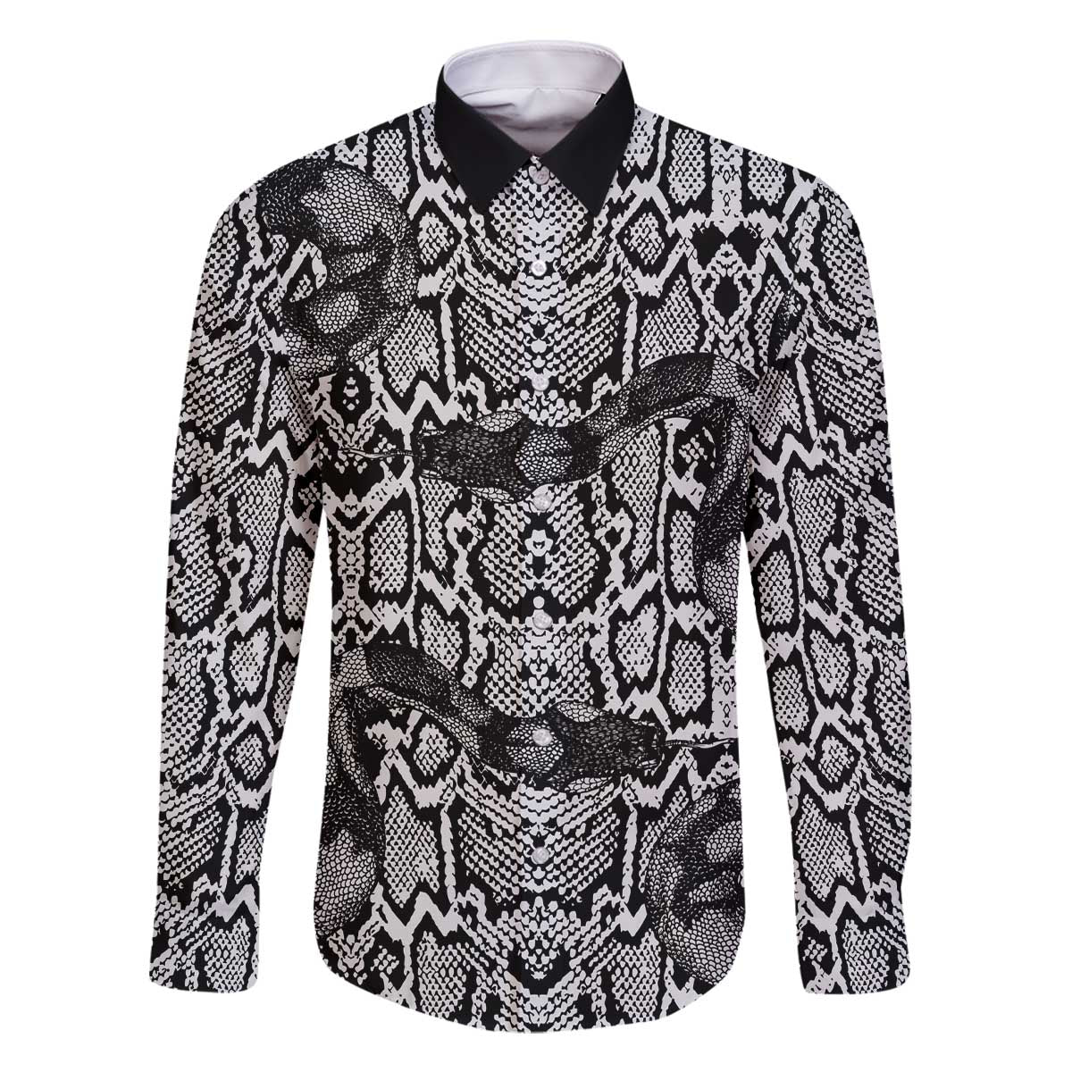 African Snake Skin Pattern Family Matching Off The Shoulder Long Sleeve Dress and Hawaiian Shirt