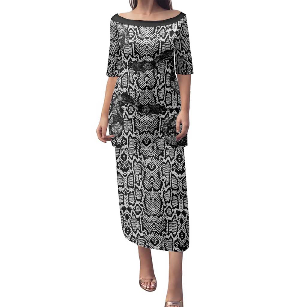 African Snake Skin Pattern Family Matching Puletasi and Hawaiian Shirt