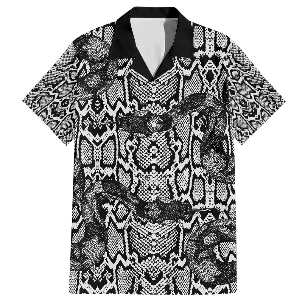 African Snake Skin Pattern Family Matching Short Sleeve Bodycon Dress and Hawaiian Shirt