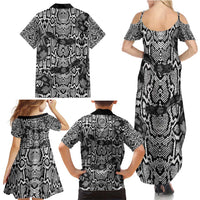 African Snake Skin Pattern Family Matching Summer Maxi Dress and Hawaiian Shirt