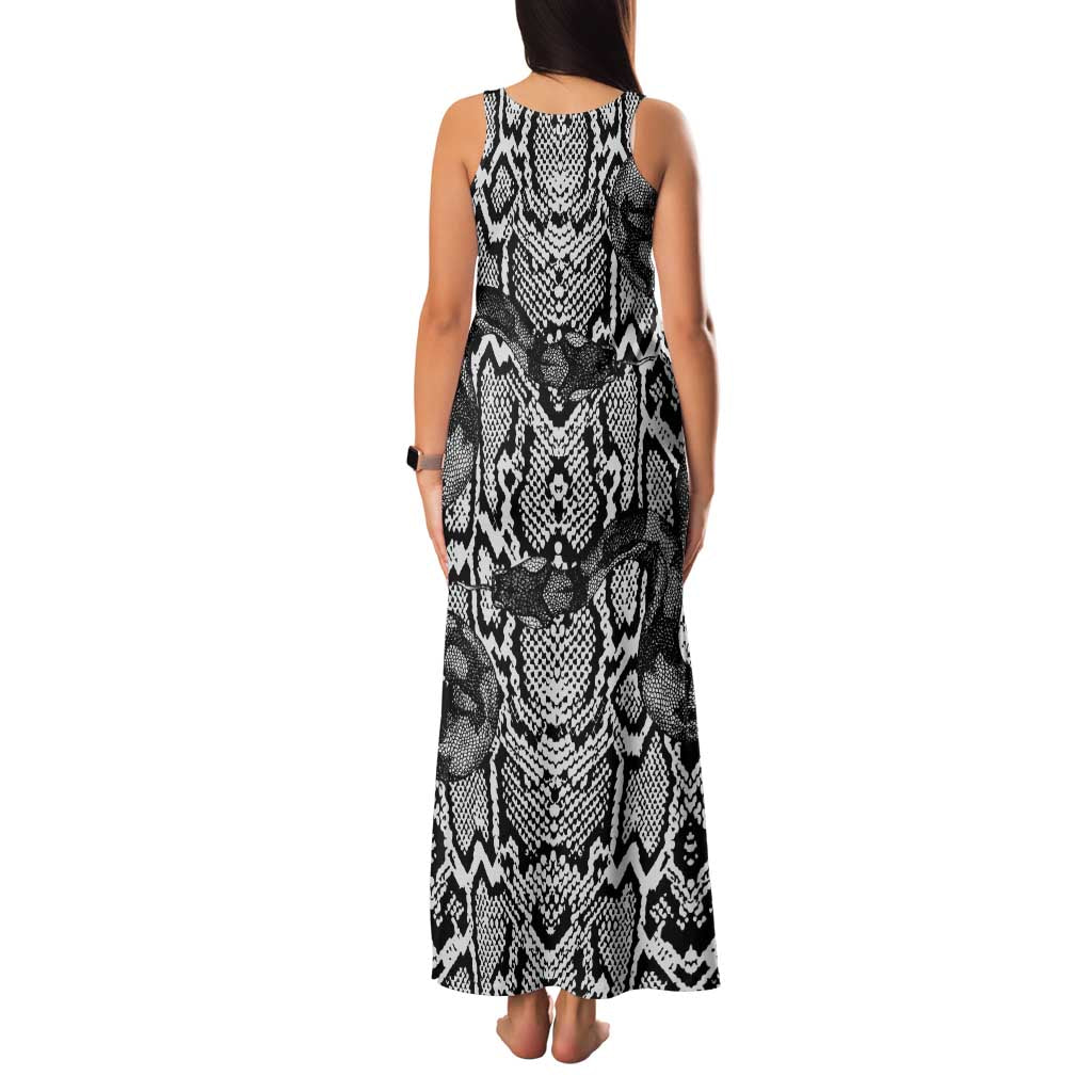 African Snake Skin Pattern Family Matching Tank Maxi Dress and Hawaiian Shirt