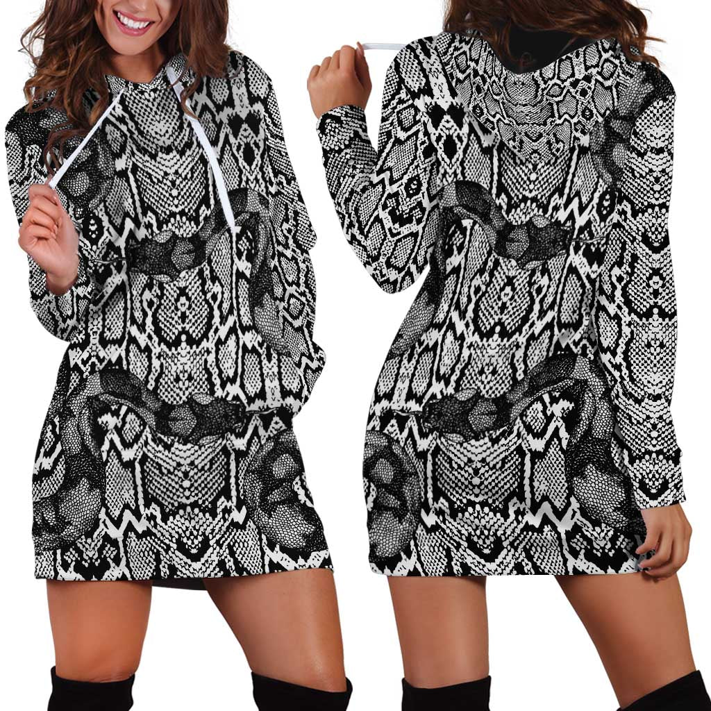 African Snake Skin Pattern Hoodie Dress