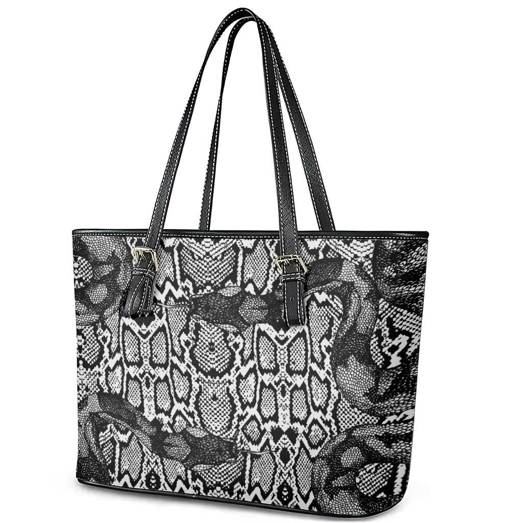 African Snake Skin Pattern Leather Tote Bag