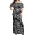 African Snake Skin Pattern Off Shoulder Maxi Dress