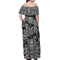 African Snake Skin Pattern Off Shoulder Maxi Dress