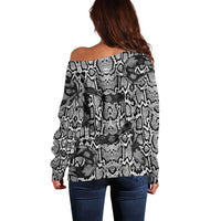 African Snake Skin Pattern Off Shoulder Sweater