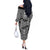 African Snake Skin Pattern Off The Shoulder Long Sleeve Dress