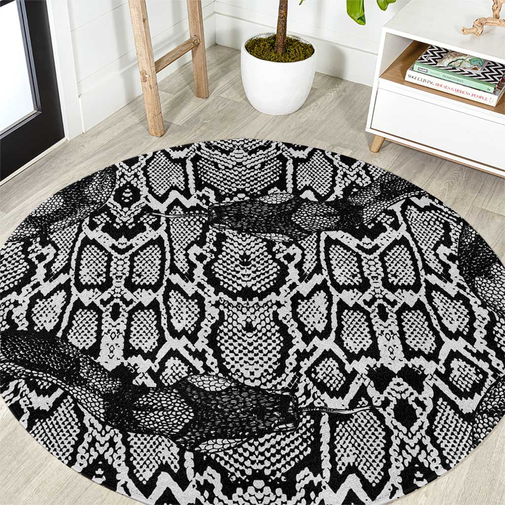 African Snake Skin Pattern Round Carpet