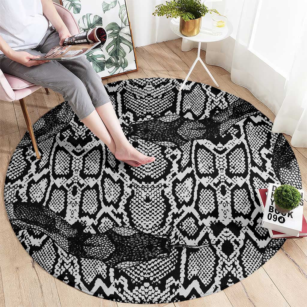 African Snake Skin Pattern Round Carpet