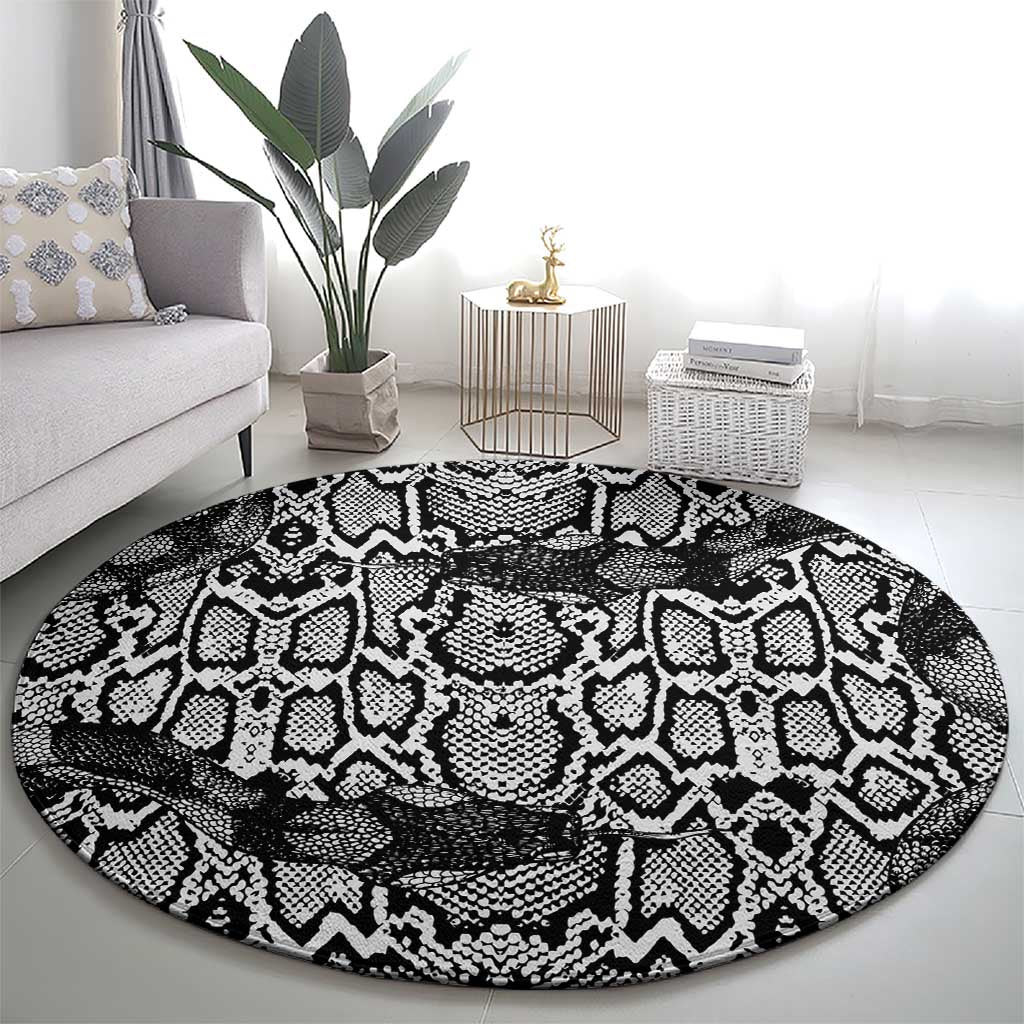African Snake Skin Pattern Round Carpet