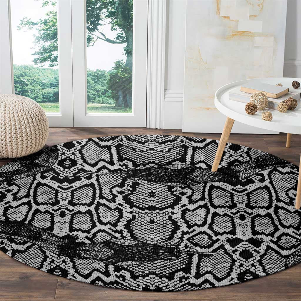 African Snake Skin Pattern Round Carpet