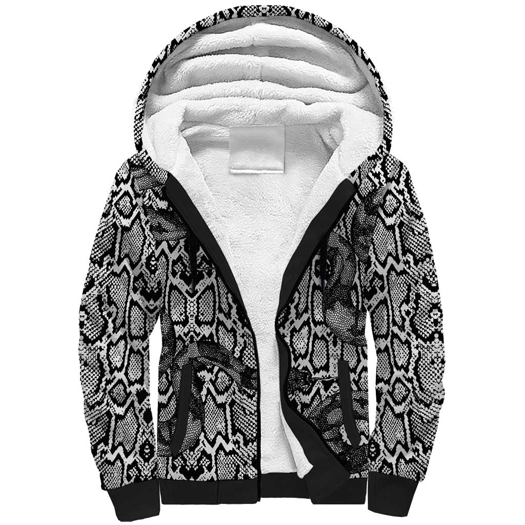 African Snake Skin Pattern Sherpa Hoodie