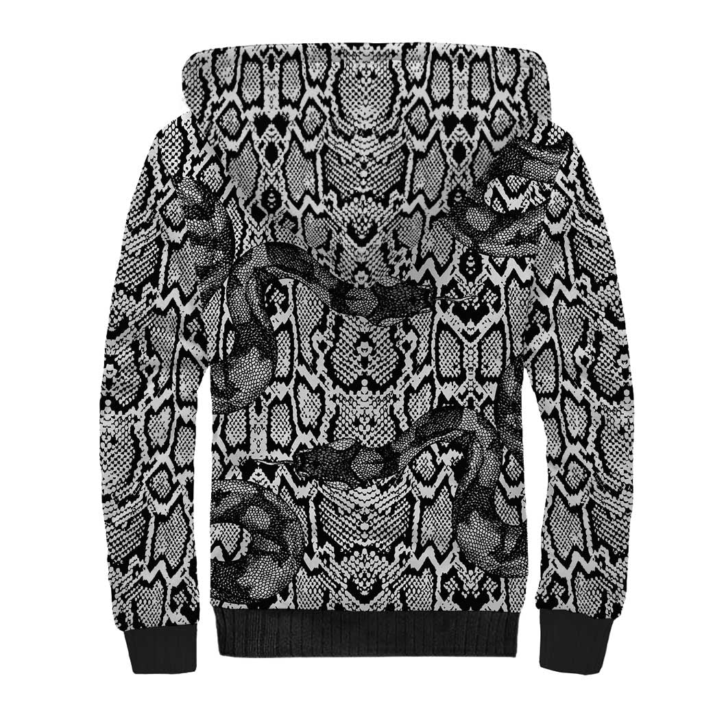 African Snake Skin Pattern Sherpa Hoodie