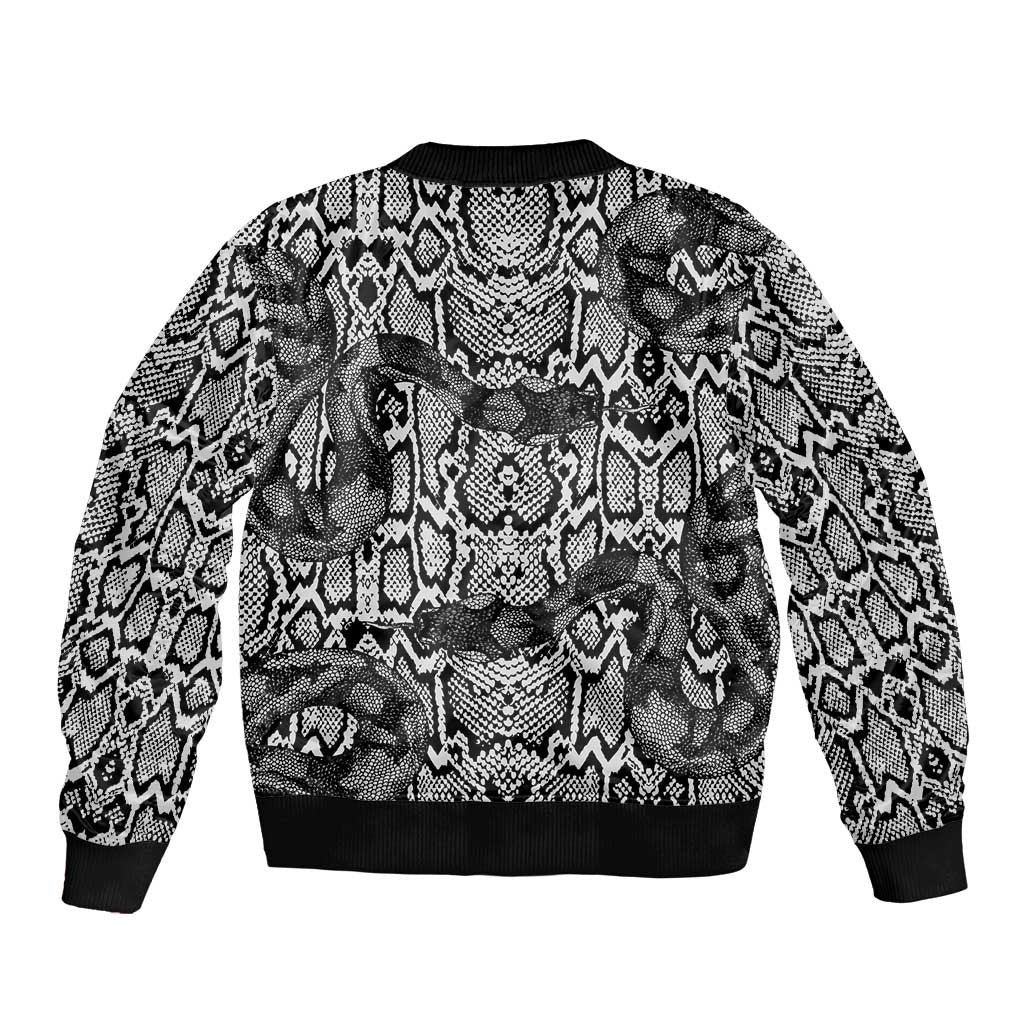 African Snake Skin Pattern Sleeve Zip Bomber Jacket