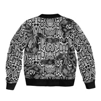 African Snake Skin Pattern Sleeve Zip Bomber Jacket