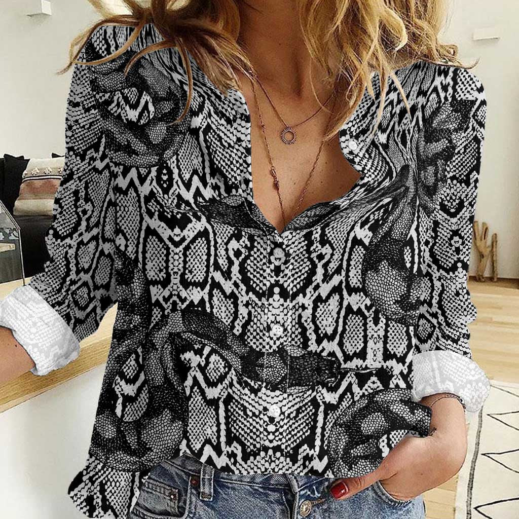African Snake Skin Pattern Women Casual Shirt