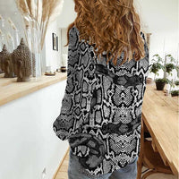 African Snake Skin Pattern Women Casual Shirt