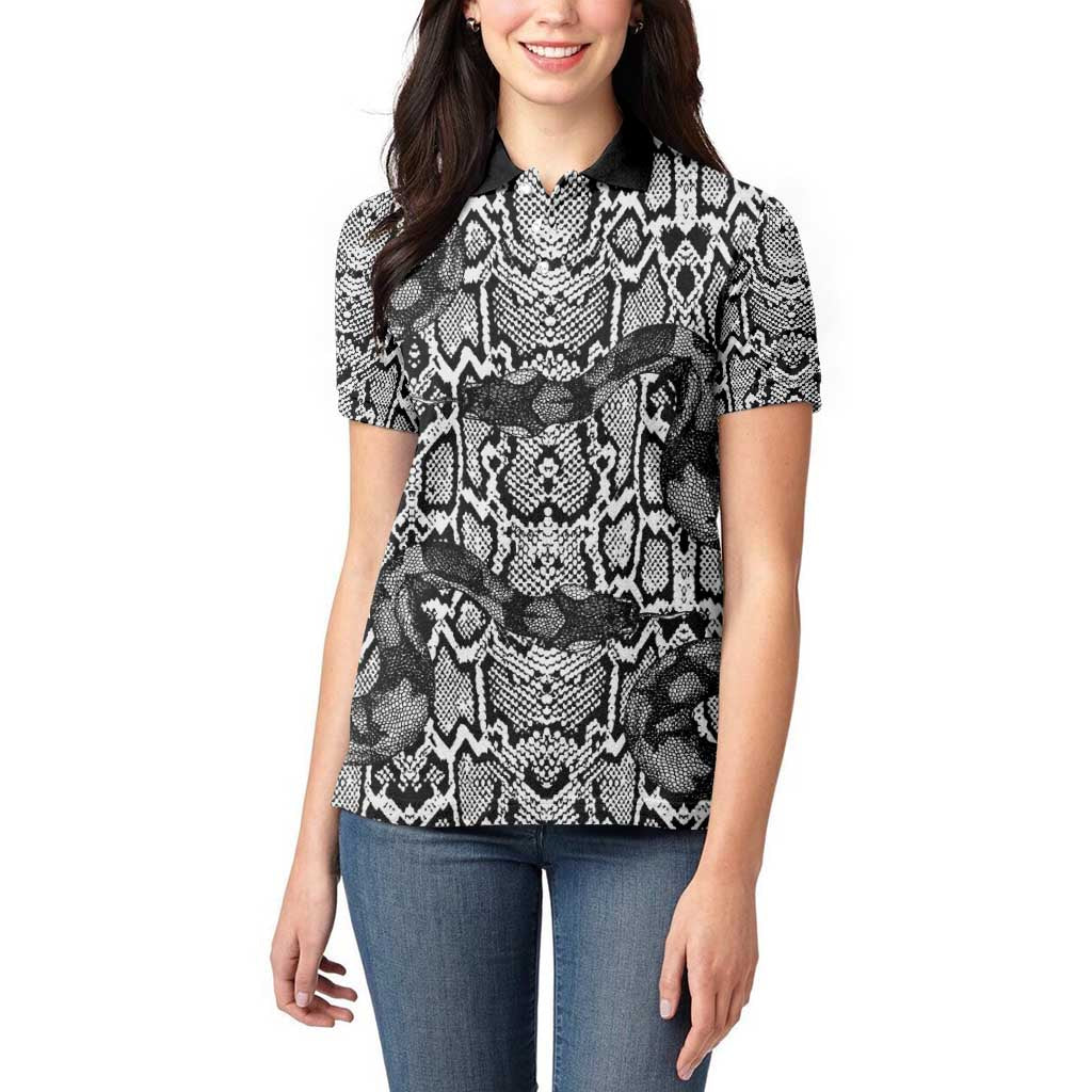 African Snake Skin Pattern Women Polo Shirt