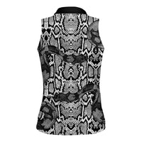 African Snake Skin Pattern Women Sleeveless Polo Shirt