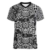 African Snake Skin Pattern Women V-Neck T-Shirt